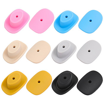 12Pcs 6 Colors Food Grade Eco-Friendly Silicone Beads, Chewing Beads For Teethers, DIY Nursing Necklaces Making, Cowboy Hat, Mixed Color, 20.5x29x14mm, Hole: 2mm, 2pcs/color