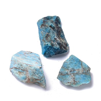 Rough Raw Natural Apatite Beads, for Tumbling, Decoration, Polishing, Wire Wrapping, Wicca & Reiki Crystal Healing, No Hole/Undrilled, Nuggets, 26~40x23~28x12~19mm, about 6pcs/bag