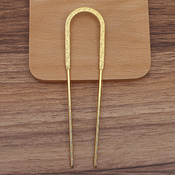 Alloy Hair Fork Findings, U Shape, Golden, 132x33mm