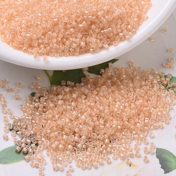 MIYUKI Delica Beads, Cylinder, Japanese Seed Beads, 11/0, (DB0067) Light Peach Lined, 1.3x1.6mm, Hole: 0.8mm, about 20000pcs/bag, 100g/bag