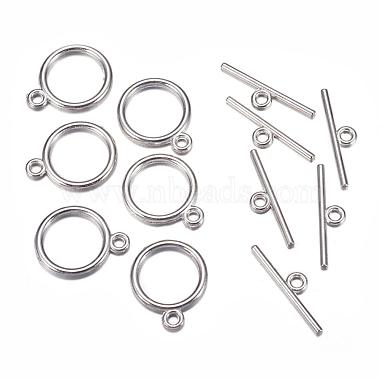 Platinum Flat Round Alloy Toggle and Tbars