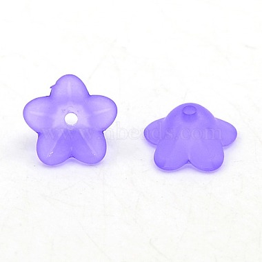 Chunky Indigo Transparent Frosted Flower Acrylic Beads(X-PL560-13)-1