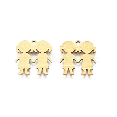 Real 18K Gold Plated Human 201 Stainless Steel Pendants