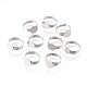 Adjustable 304 Stainless Steel Finger Rings Components(X-STAS-F149-21P-A)-1