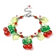 bracelet à breloques fleur en verre(BJEW-JB09435-04)-1