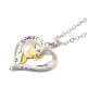 Heart with Word Best Wishes Zinc Alloy Pendant Necklaces for Christmas(NJEW-M203-02B-GP)-2