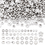 CCB Plastic Beads, Round Ring, Platinum, 5~11.5x1.8~4.5mm, Hole: 1.2~3.5mm, 20pcs/style(CCB-TA0001-12)