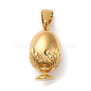 Vacuum Plating 304 Stainless Steel Pendants, Long-Lasting Plated, Egg with Wing Charm, Golden, 24.5x13.5x13mm, Hole: 8.7x4.3mm(STAS-M322-27G)