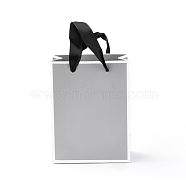 Rectangle Paper Bags, with Handles, for Gift Bags and Shopping Bags, Silver, 16x12x0.6cm(CARB-F007-01A-02)
