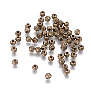 Tibetan Style Spacer Beads, Lead Free & Nickel Free & Cadmium Free, Bicone, Antique Bronze Color, 4x4.5mm, Hole: 1mm(MLF0300Y-NF)