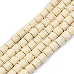 Handmade Polymer Clay Beads Strands, for DIY Jewelry Crafts Supplies, Flat Round, Wheat, 6.5x6mm, Hole: 1.2mm, about 61pcs/strand, 15.75 inch(40cm)(CLAY-ZX006-01-110)