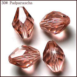 Imitation Austrian Crystal Beads, Grade AAA, K9 Glass, Faceted, Bicone, Light Salmon, 6x9.5mm, Hole: 0.7~0.9mm(SWAR-F054-9x6mm-30)