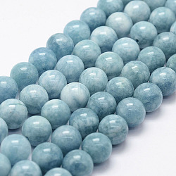 Natural White Jade Imitation Amazonite Beads Strands, Round, Dyed, 8mm, Hole: 1mm, about 48pcs/strand, 15.1 inch(X-G-F364-16-8mm)