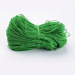 Round Elastic Cord, Made of Rubber, Wrapped by Fibre, Green, 1mm, about 25.15~27.34 yards(23~25m)/bundle(YRB1MM-9)