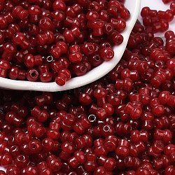 Transparent Colours Glass Seed Beads, Mushroom, Dark Red, 5.5x4.5mm, Hole: 1mm, 4150pcs/pound(SEED-R001-01E)