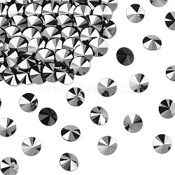 Preciosa&reg MAXIMA Crystal Round Stones, Czech Crystal, Unfoiled, Bicone(436 11 177 Rivoli), 23980 272 Hematite, SS29(6.15~6.35mm)(X-PRC-RASS29-23980-272)