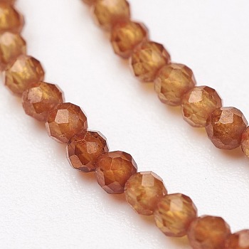 Natural Garnet Bead Strands, Faceted, Round, 2mm, Hole: 0.5mm, about 170pcs/strand, 16 inch(40cm)