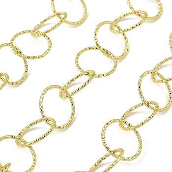 304 Stainless Steel Link Chains, Round, Soldered, Cadmium Free & Lead Free, with Spool, Real 24K Gold Plated, 16x1.2mm