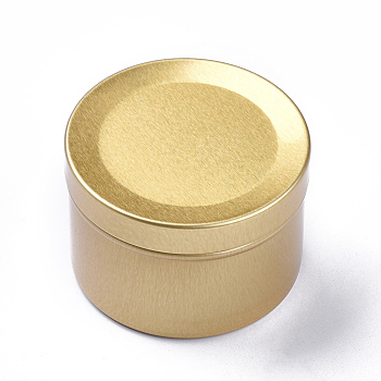 Round Aluminium Tin Cans, Aluminium Jar, Storage Containers for Cosmetic, Candles, Candies, with Slip-on Lid, Golden, 5.15x3.4cm