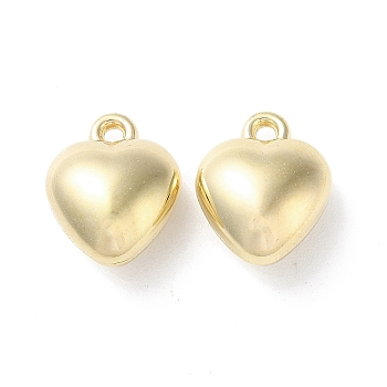 CCB Plastic Pendants, Heart Charms, Golden, 18x15x8.5mm, Hole: 1.8mm