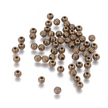 Tibetan Style Spacer Beads, Lead Free & Nickel Free & Cadmium Free, Bicone, Antique Bronze Color, 4x4.5mm, Hole: 1mm