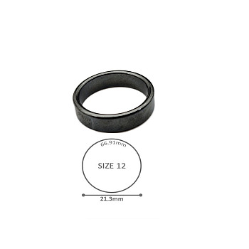 Synthetic Hematite Plain Band Rings, Inner Diameter: 21.3mm
