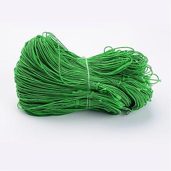 Round Elastic Cord, Made of Rubber, Wrapped by Fibre, Green, 1mm, about 25.15~27.34 yards(23~25m)/bundle