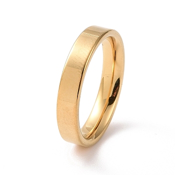 201 Stainless Steel Plain Band Ring for Women, Golden, 4mm, Inner Diameter: 17mm