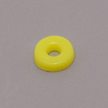 Opaque Acrylic Beads, Flat Round, Yellow, 6x1.5mm, Hole: 2mm, about 830pcs/bag