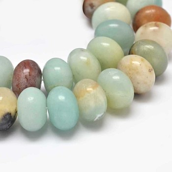 Rondelle Natural Flower Amazonite Beads Strands, 10x6mm, Hole: 1mm, about 63pcs/strand, 15.5 inch