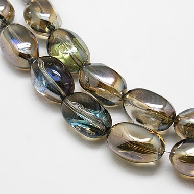 Full Rainbow Plated Crystal Glass Oval Beads Strands(X-EGLA-F026-A03)-1