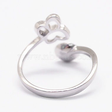 детали кольца-манжеты на палец из стерлингового серебра 925 с родиевым покрытием(STER-P030-04P)-2