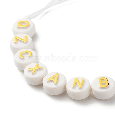 Flaches rundes Acrylarmband mit geflochtenen Buchstaben aus Perlen für Frauen(BJEW-JB07571-01)-4