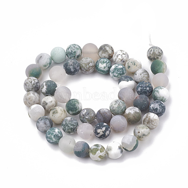 Chapelets de perles en agate d'arbre naturelle(G-T106-037)-3