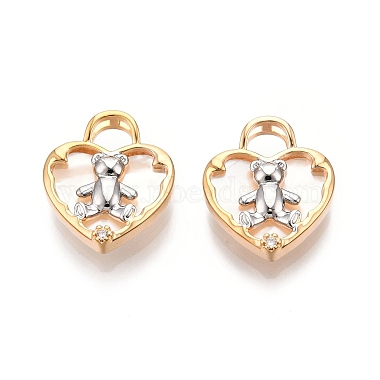 Real 18K Gold Plated Clear Heart Shell Pendants