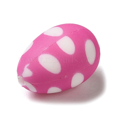 Easter Polka Dot Egg Silicone Focal Beads(SIL-A006-18A)-2