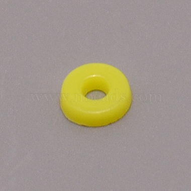 Yellow Flat Round Acrylic Beads