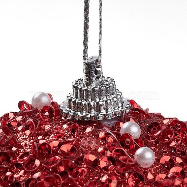 boule de noel mousse & plastique imitation perle pendentif décoration(FIND-G056-01B)-4