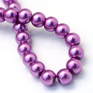 cuisson peint perles de verre nacrées brins de perles rondes(HY-Q003-4mm-16)-4