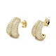 Rack Plating Brass Micro Pave Cubic Zirconia Stud Earring(EJEW-C081-34G)-1