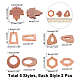 CHGCRAFT 10Pcs 5 Styles Autumn Theme Wood Pendants(WOOD-CA0001-53)-2