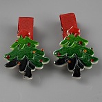 Cute Christmas Acrylic Alligator Hair Clips, Hair Accessories for Girl, Christmas Tree, 43x28x7.5mm(PHAR-WH0013-03B)
