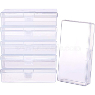 Plastic Bead Containers, Cuboid, Clear, 13.2x7.7x3cm, 6pcs, Carton: 20x15x10cm(CON-BC0004-13)