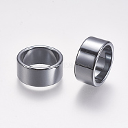 Non-magnetic Synthetic Hematite Rings, Original Color, Size 7, 17mm(RJEW-K223-01-17mm)