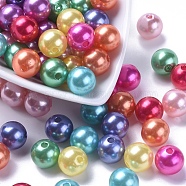 Imitation Pearl Acrylic Beads, Dyed, Round, Mixed Color, 12x11.5mm, Hole: 2.7mm, about 480~530pcs/pound(PL612)