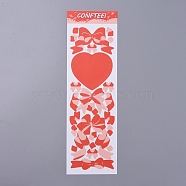 Bowknot & Heart Pattern Decorative Stickers Sheets, for Scrapbooking, Calendars, Arts, Kids DIY Crafts, Red, 260x80mm(DIY-L037-G06)