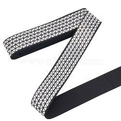 Elite Elastic Rubber Bands, Webbing Garment Sewing Accessories, Laser, Flat with Triangle Pattern, Silver, 38mm, about 5.00 Yards(4.57m)/Set(EW-PH0001-08)