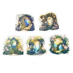 10Pcs 5 Styles Forest Theme PET Waterproof Stickers Sets, Adhesive Decals for DIY Scrapbooking, Photo Album Decoration, cave, 74~754x70~80x0.2mm, 2pcs/style(DIY-B071-02A)