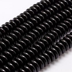 Natural Agate Bead Strands, Dyed, Rondelle, Black, 10.5~11x4mm, Hole: 1mm, about 100pcs/strand, 14 inch(G-G875A-A01)