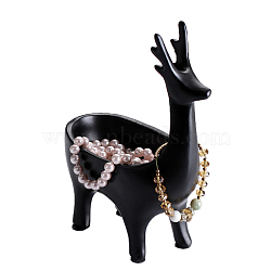 Nordic Deer Resin Storage Organizer Ornaments, Nordic Deer Tray for Key, Jewelry, Glasses, Home Decoration, Black, 9x18x21cm(PAAG-PW0017-07F-02)